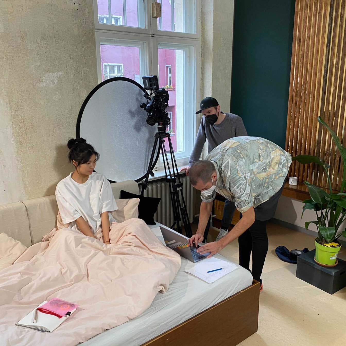 Behind the scenes picture from the video set