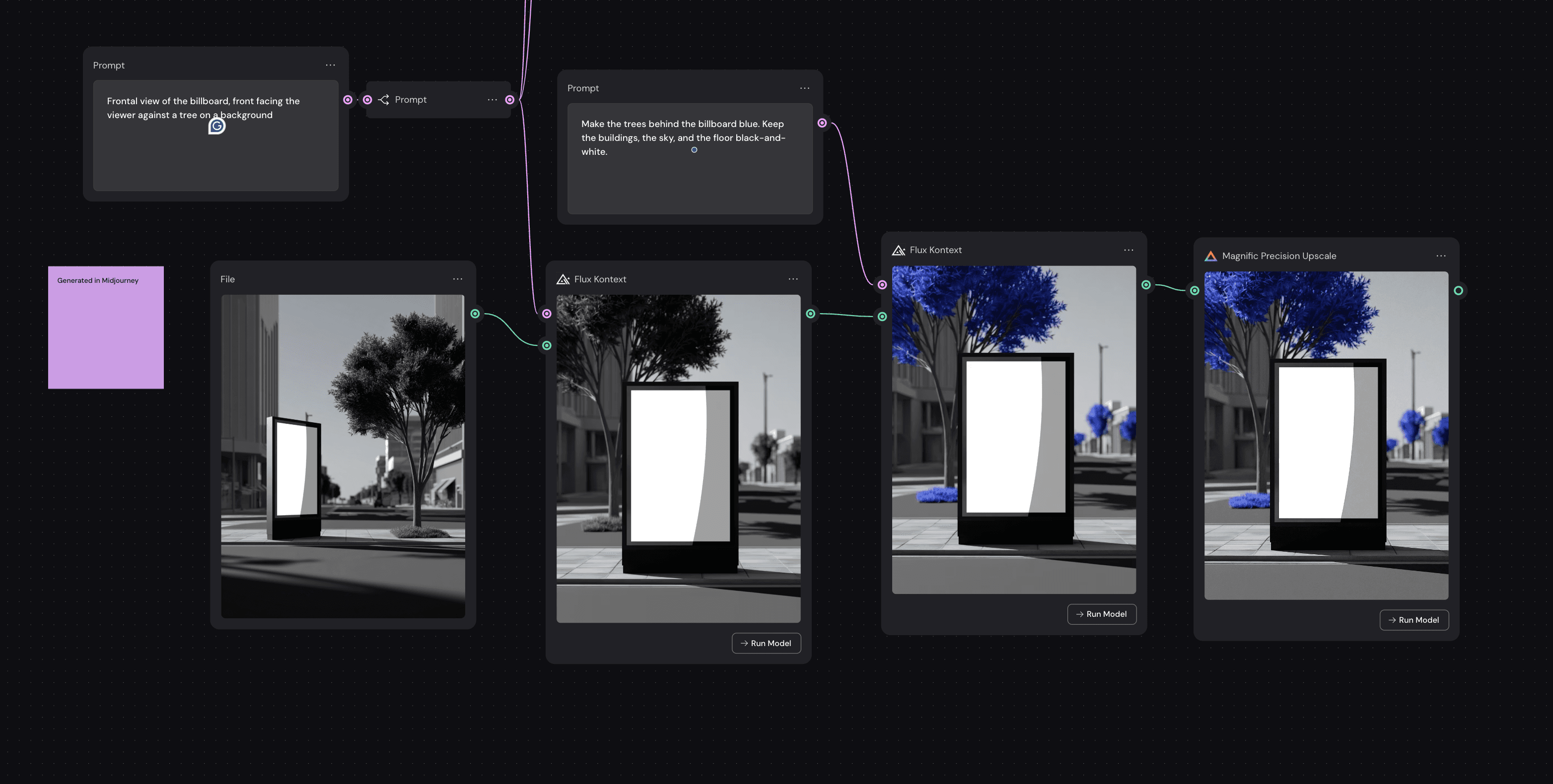 Image showcases mockup variations in Weavy